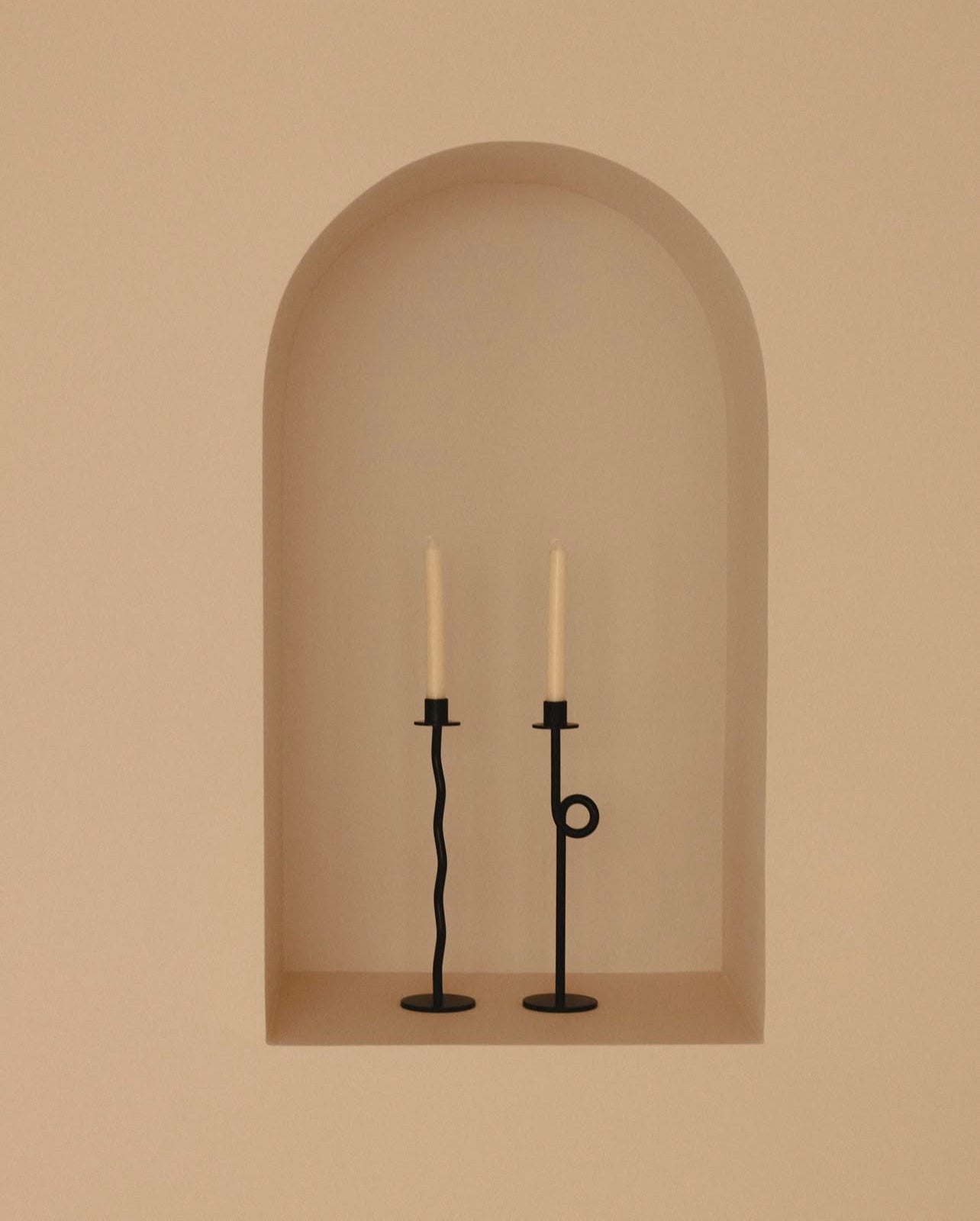 Iron Candle Holder Wavy